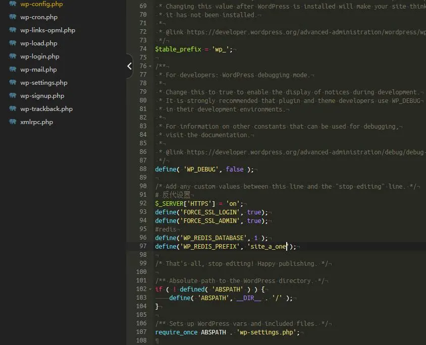 修改wp-config.php添加Redis配置